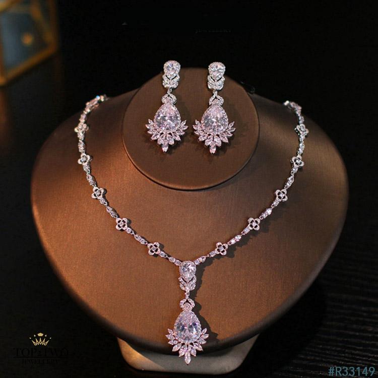 R33149 Earrings + Necklace (Two-piece )