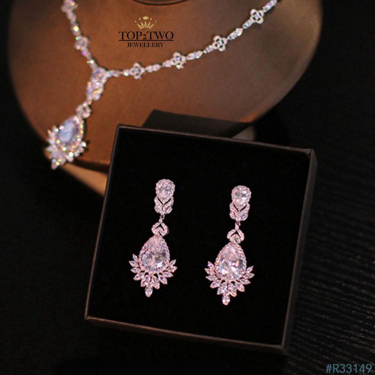 R33149 Earrings + Necklace (Two-piece )