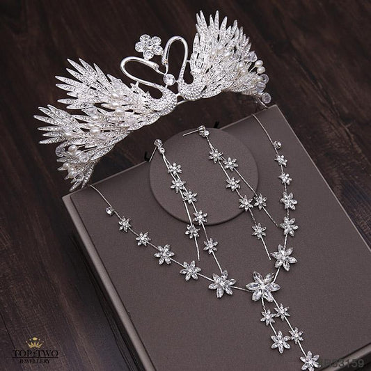 #R33159 Crown + Earrings + Necklace (Three-piece )