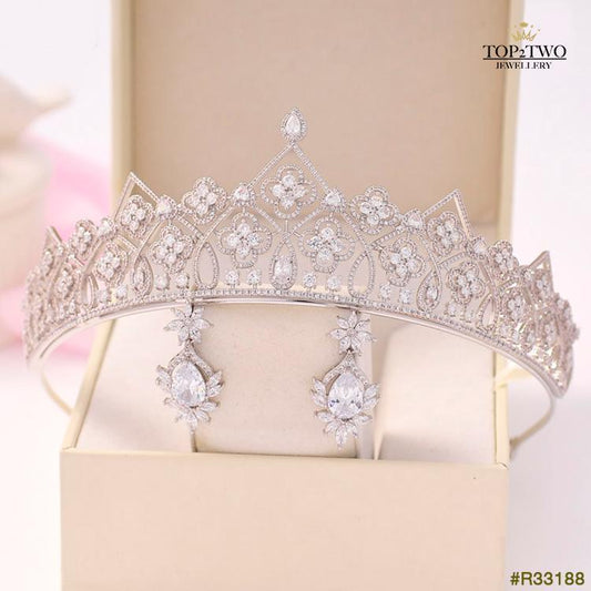 #R33188 Crown + Earrings (Two-piece )