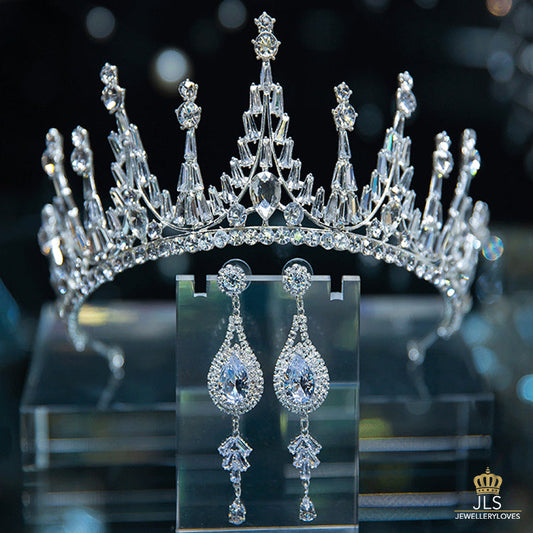 #R33236 Crown + Earrings (Two-piece )