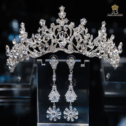 #R33243 Crown + Earrings (Two-piece )