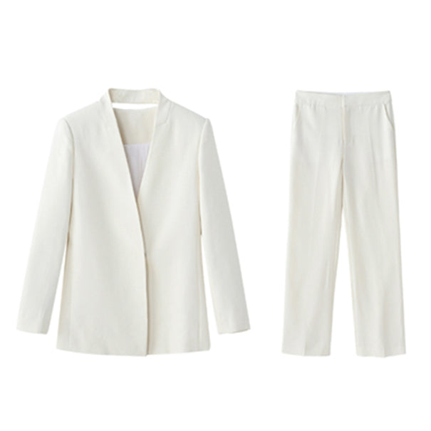 SUIT BLAZER AND WIDE LEG TROUSERS