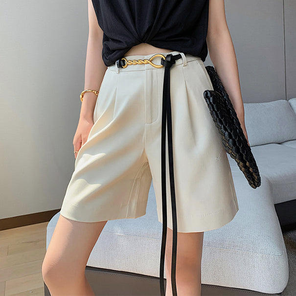 STRAIGHT WIDE LEG SHORTS