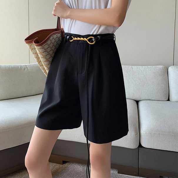 STRAIGHT WIDE LEG SHORTS