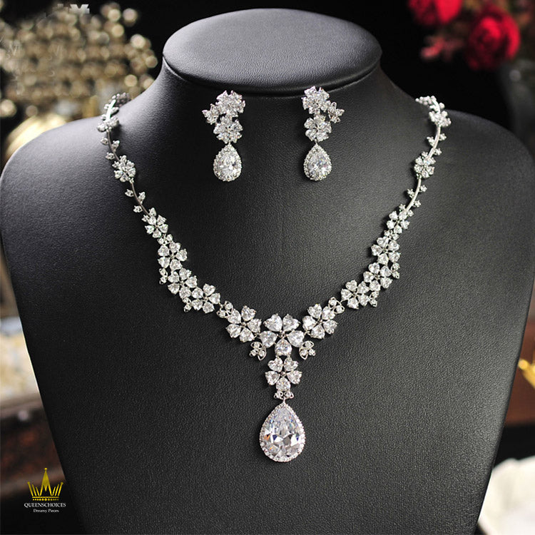 #TQ2061 Crown + Earrings + Necklace (Three-piece )