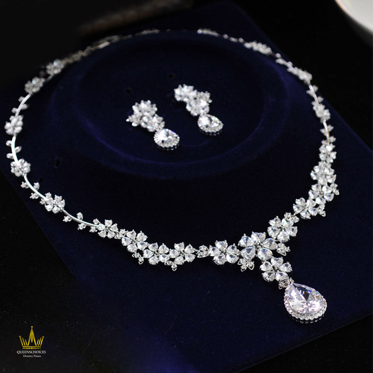 #TQ2061 Crown + Earrings + Necklace (Three-piece )