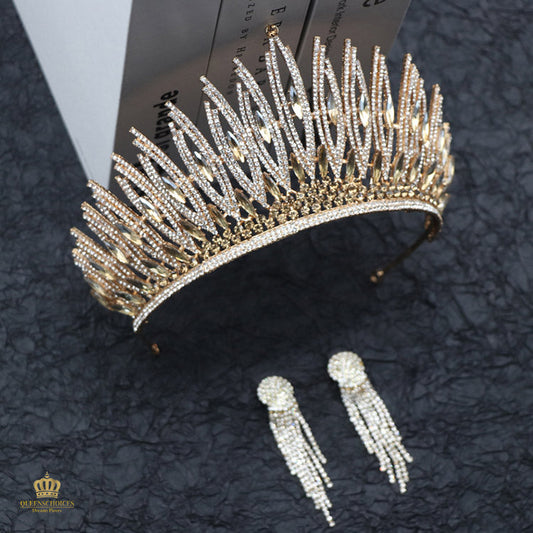 #TQ2067 Crown + Earrings (Two-piece )