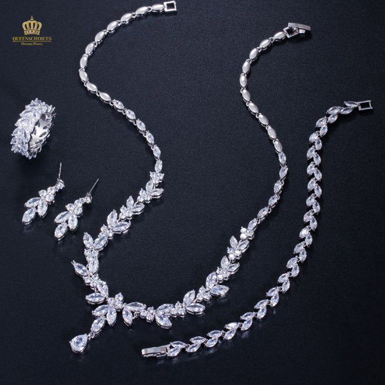 #TQ2076 Bracelet + Earrings + Necklace + Ring (Four-piece )