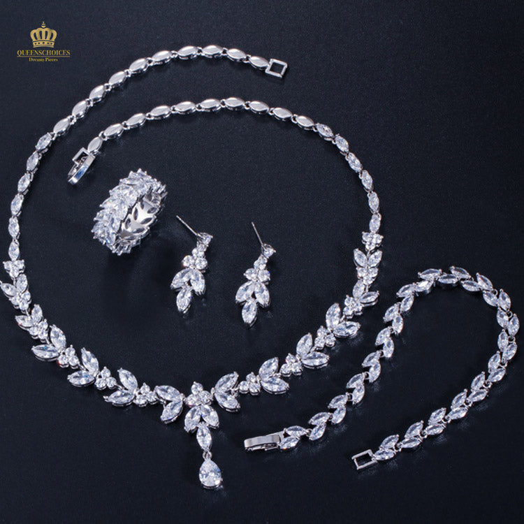 #TQ2076 Bracelet + Earrings + Necklace + Ring (Four-piece )