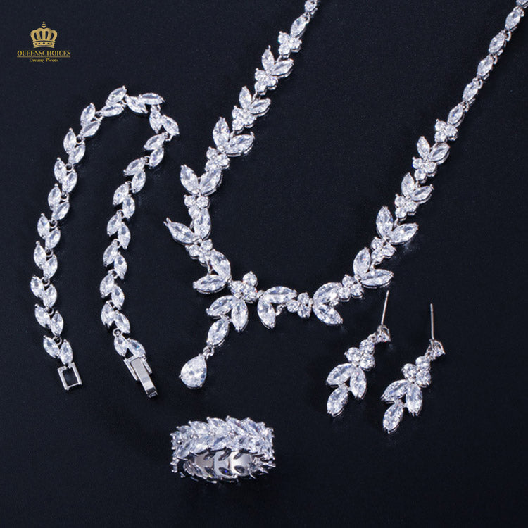 #TQ2076 Bracelet + Earrings + Necklace + Ring (Four-piece )