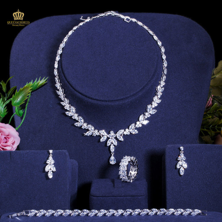 #TQ2076 Bracelet + Earrings + Necklace + Ring (Four-piece )