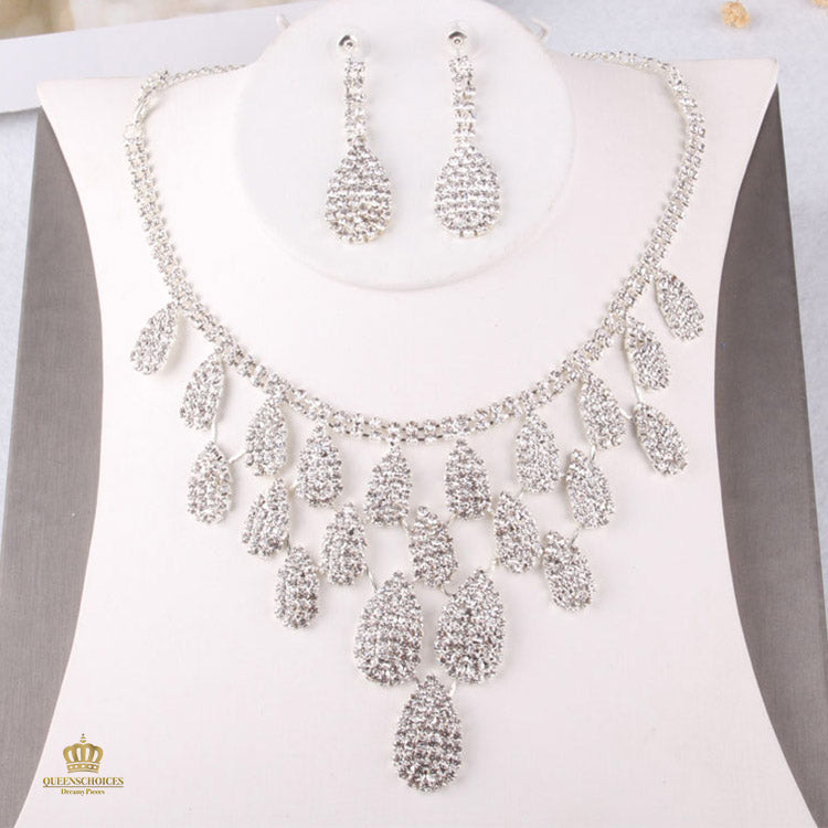 #TQ2084 Crown + Earrings + Necklace (Three-piece )