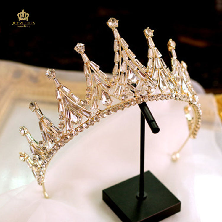 #TQ2091 Crown + Earrings + Necklace (Three-piece )