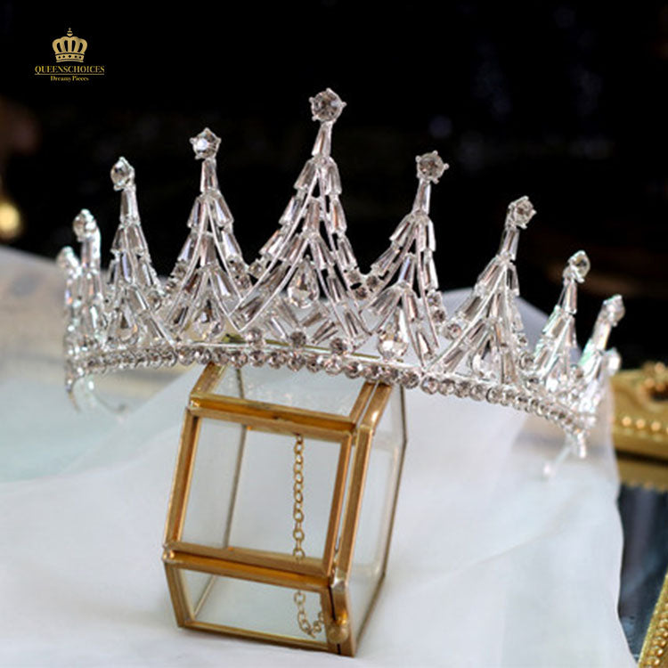 #TQ2091 Crown + Earrings + Necklace (Three-piece )