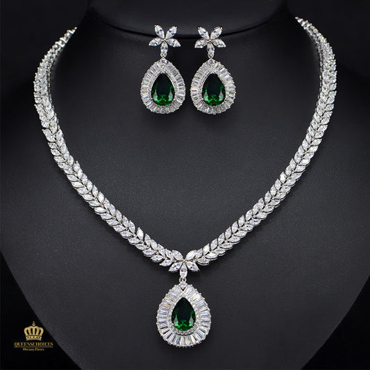 #TQ2093 Earrings + Necklace (Two-piece )