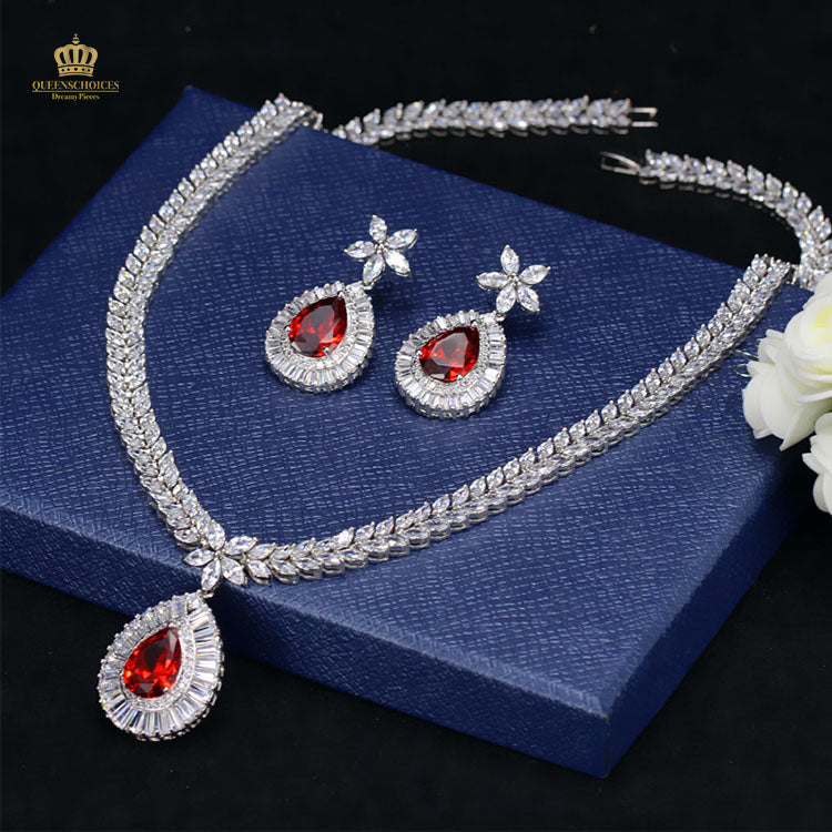 #TQ2093 Earrings + Necklace (Two-piece )
