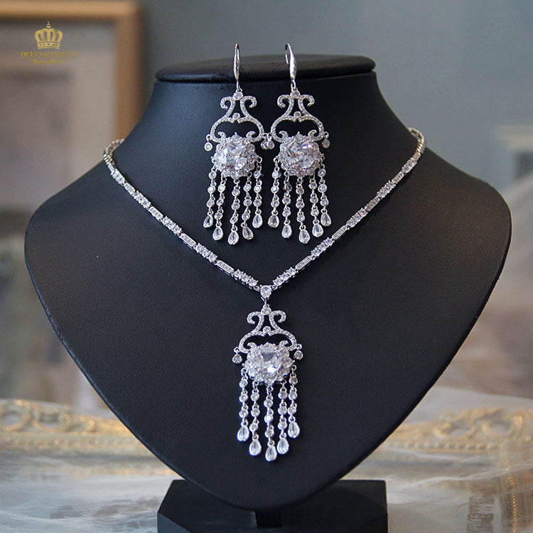 #TQ2097 Earrings + Necklace (Two-piece )