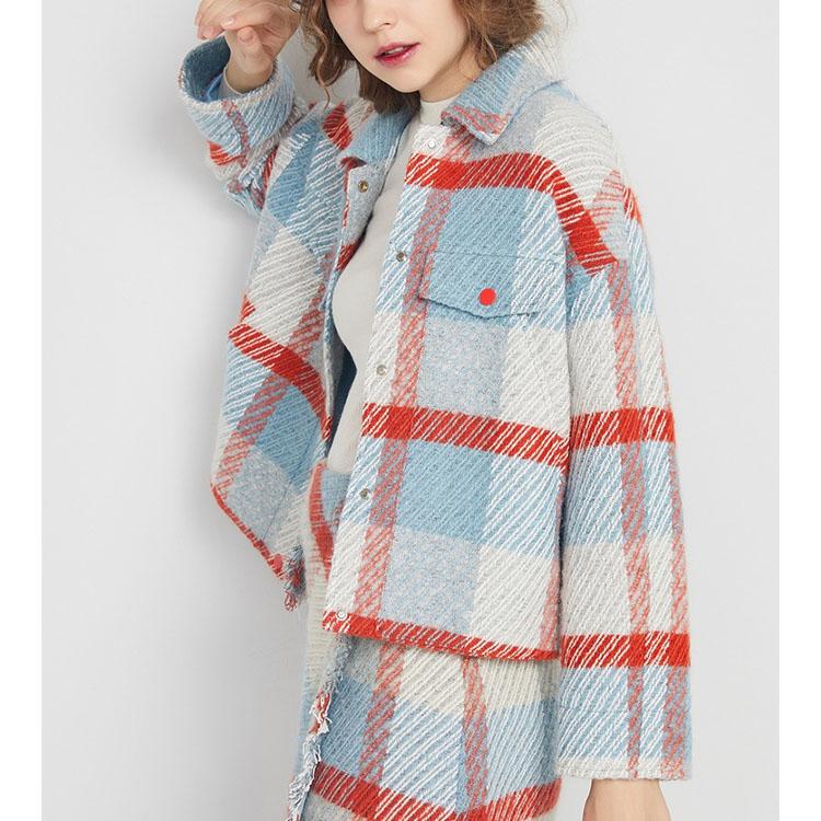 Woolen plaid jacket