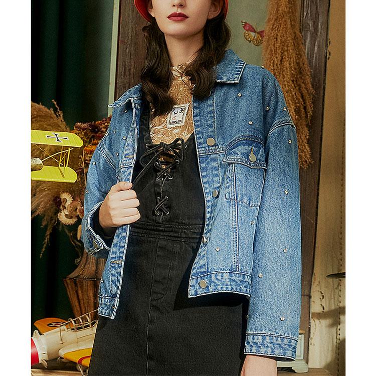 Diamond loose denim jacket