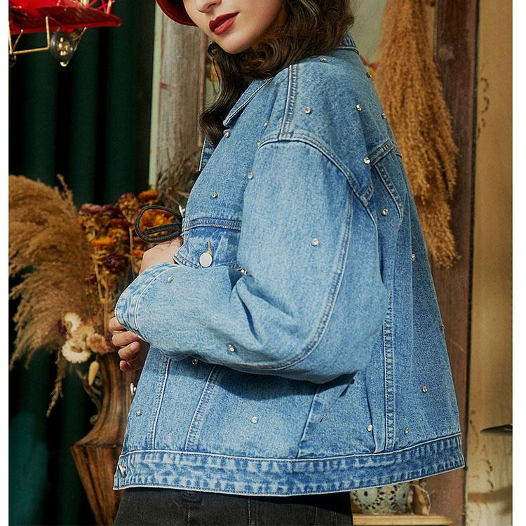 Diamond loose denim jacket