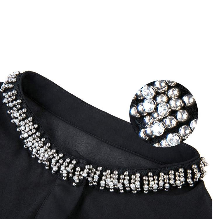 Beaded Collar Shirt #5078 | Dressesloves