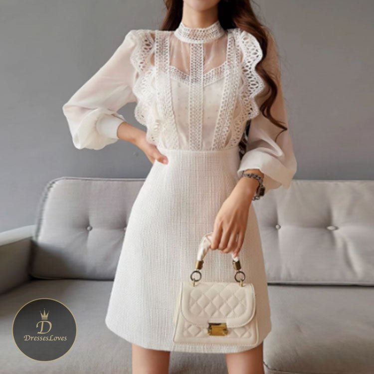 CHIFFON LACE DRESS #5523 | DressesLovesOOTD