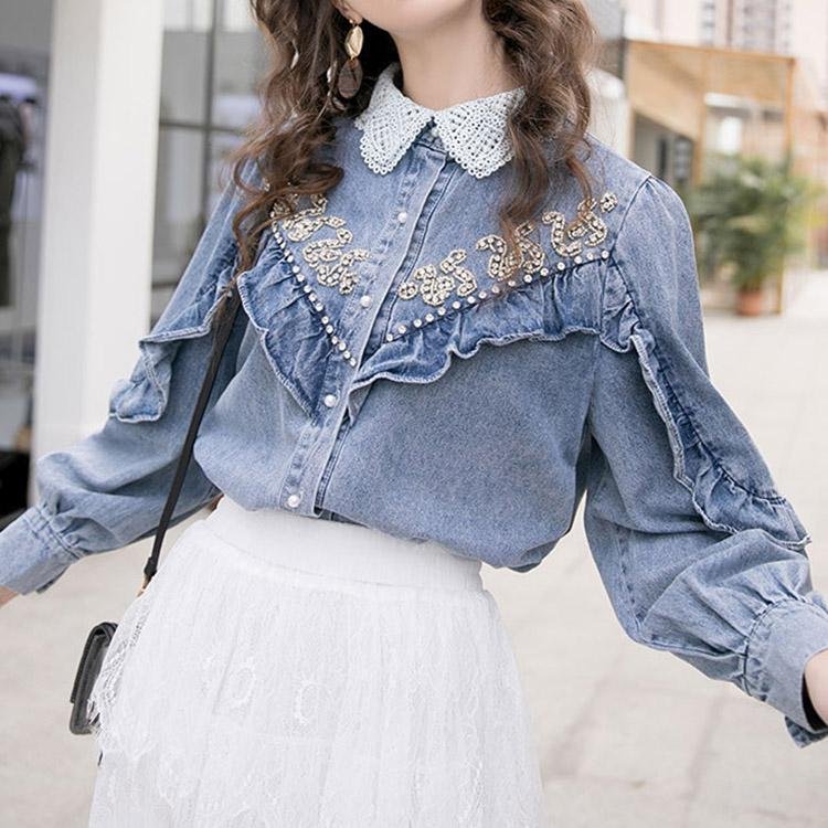Denim Shirt #5077 | Dressesloves