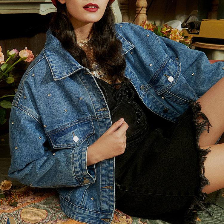 Diamond loose denim jacket - DresseslovesOOTD