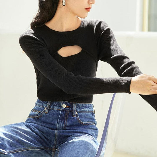 Hollow knitted top - DresseslovesOOTD