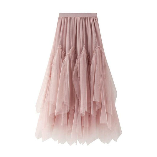 Irregular Mesh skirt #5066 | Dressesloves