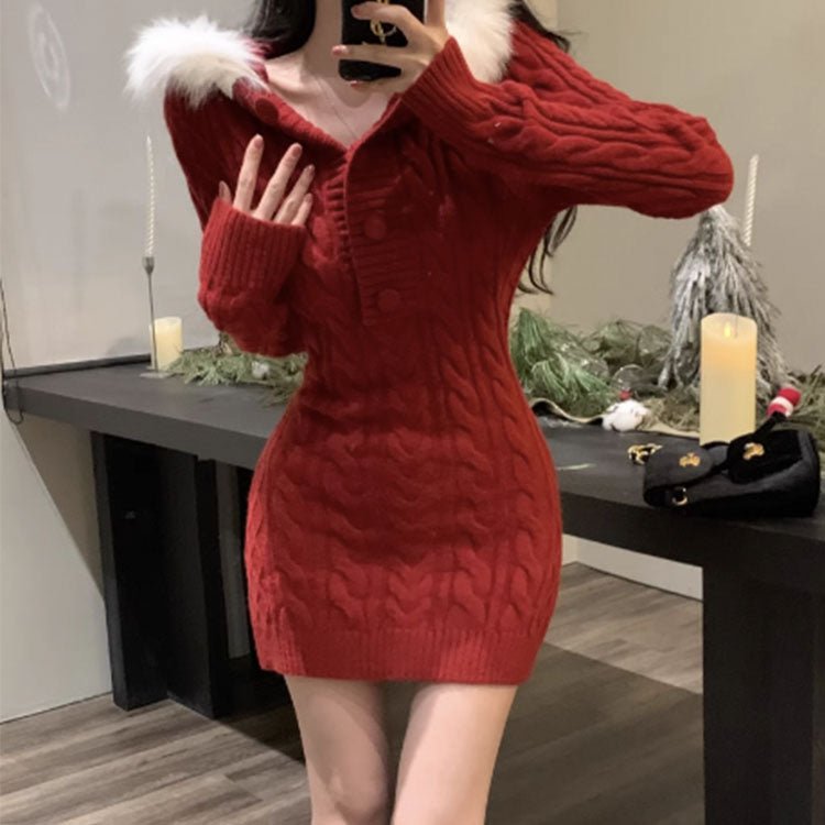 KNIT LONG SLEEVES DRESS #5440 | DressesLovesOOTD