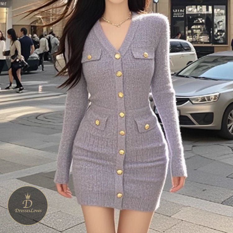 KNITTED DRESS #5493 | DressesLovesOOTD