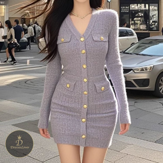 KNITTED DRESS #5493 | DressesLovesOOTD