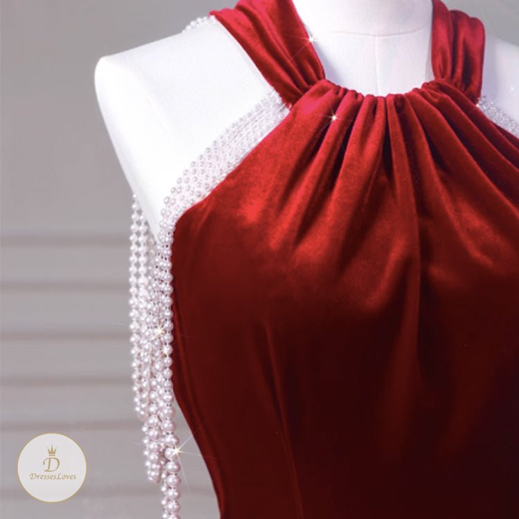 OFF HALTER EVENING DRESS #7767