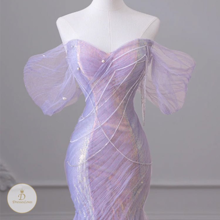 OFF SHOULDER EVENING DRESS #7766
