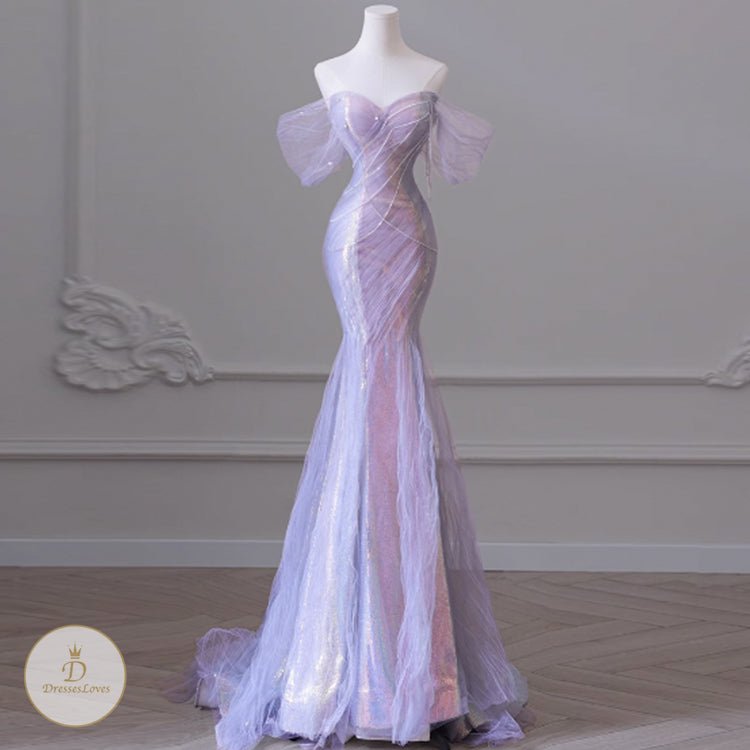OFF SHOULDER EVENING DRESS #7766