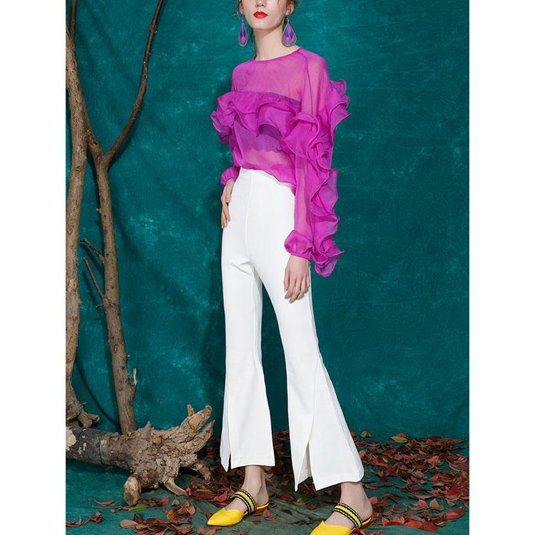 Ruffled chiffon top - DresseslovesOOTD