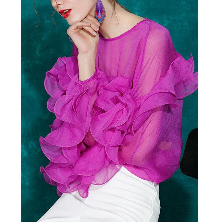 Ruffled chiffon top - DresseslovesOOTD