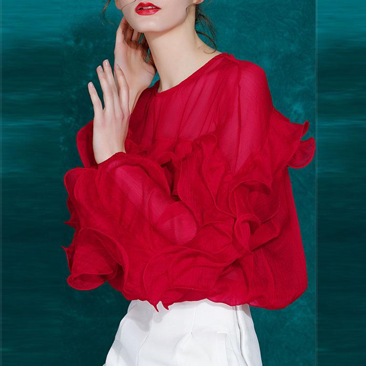 Ruffled chiffon top - DresseslovesOOTD