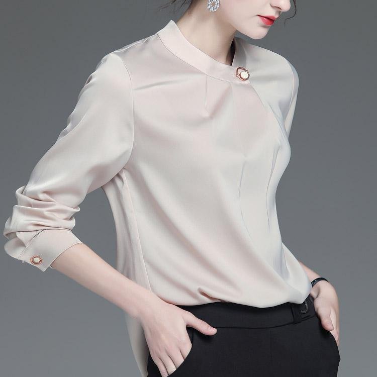 Satin Chiffon Shirt #5075 | Dressesloves