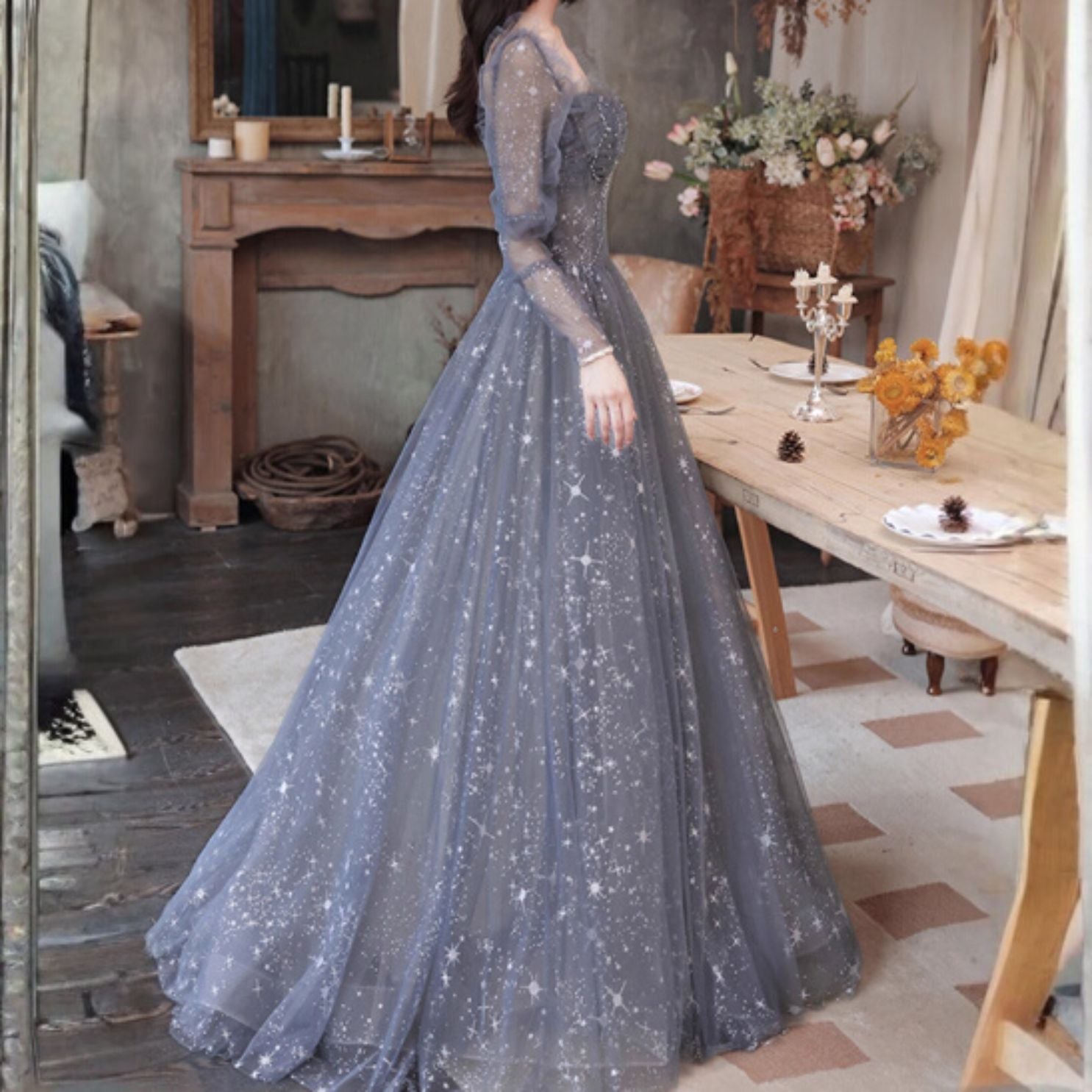 SKY LUXURY EVENING DRESS #5527