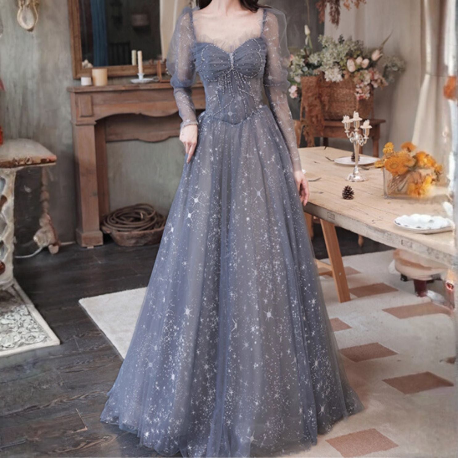 SKY LUXURY EVENING DRESS #5527