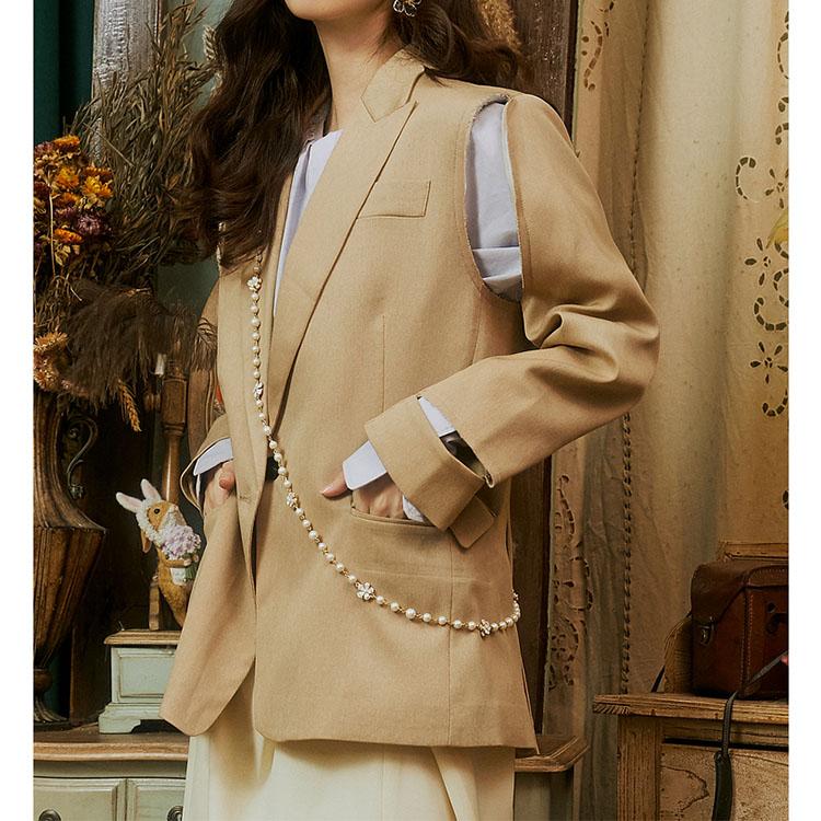 Stitching hole all - match jacket - DresseslovesOOTD