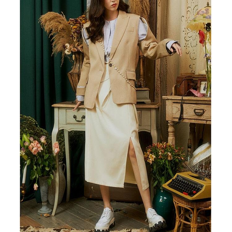 Stitching hole all - match jacket - DresseslovesOOTD