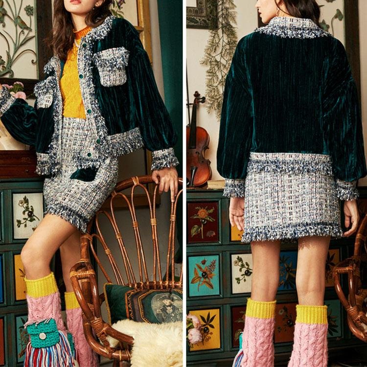 Stitching tassels loose and short jacket - DresseslovesOOTD