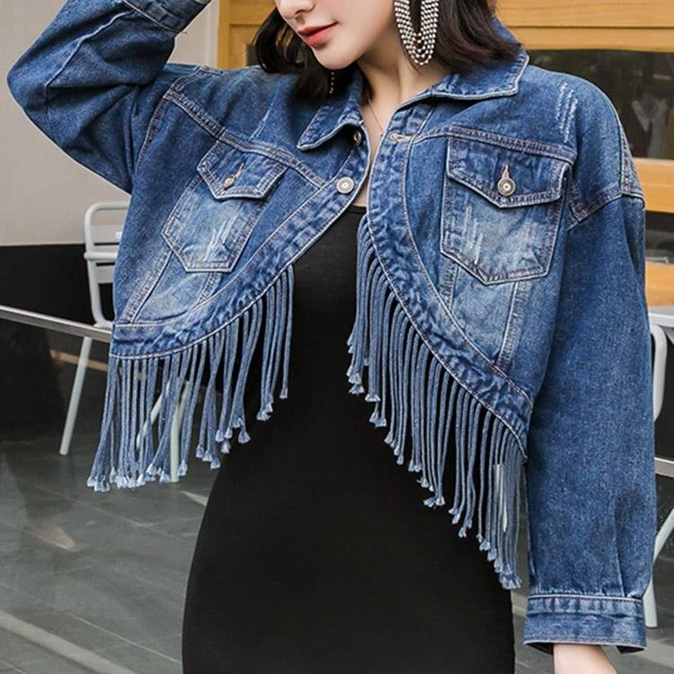 Tassel Denim Jacket #5032 | Dressesloves