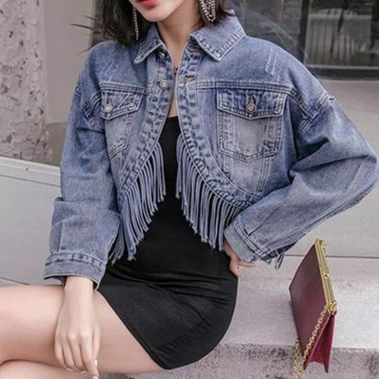 Tassel Denim Jacket #5032 | Dressesloves