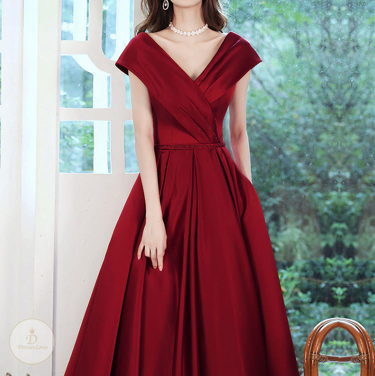 #7468 V-NECK EVENING DRESS