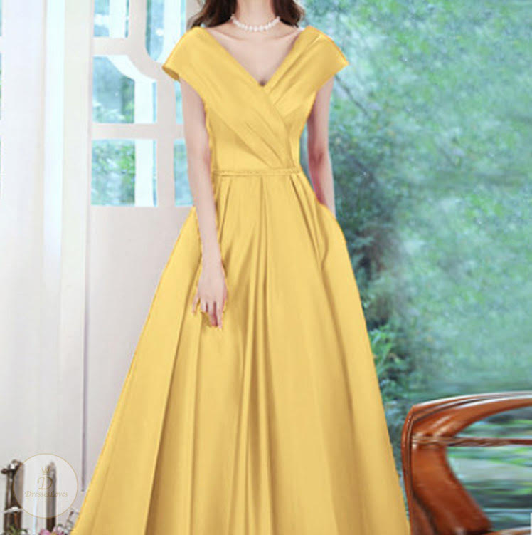 #7468 V-NECK EVENING DRESS